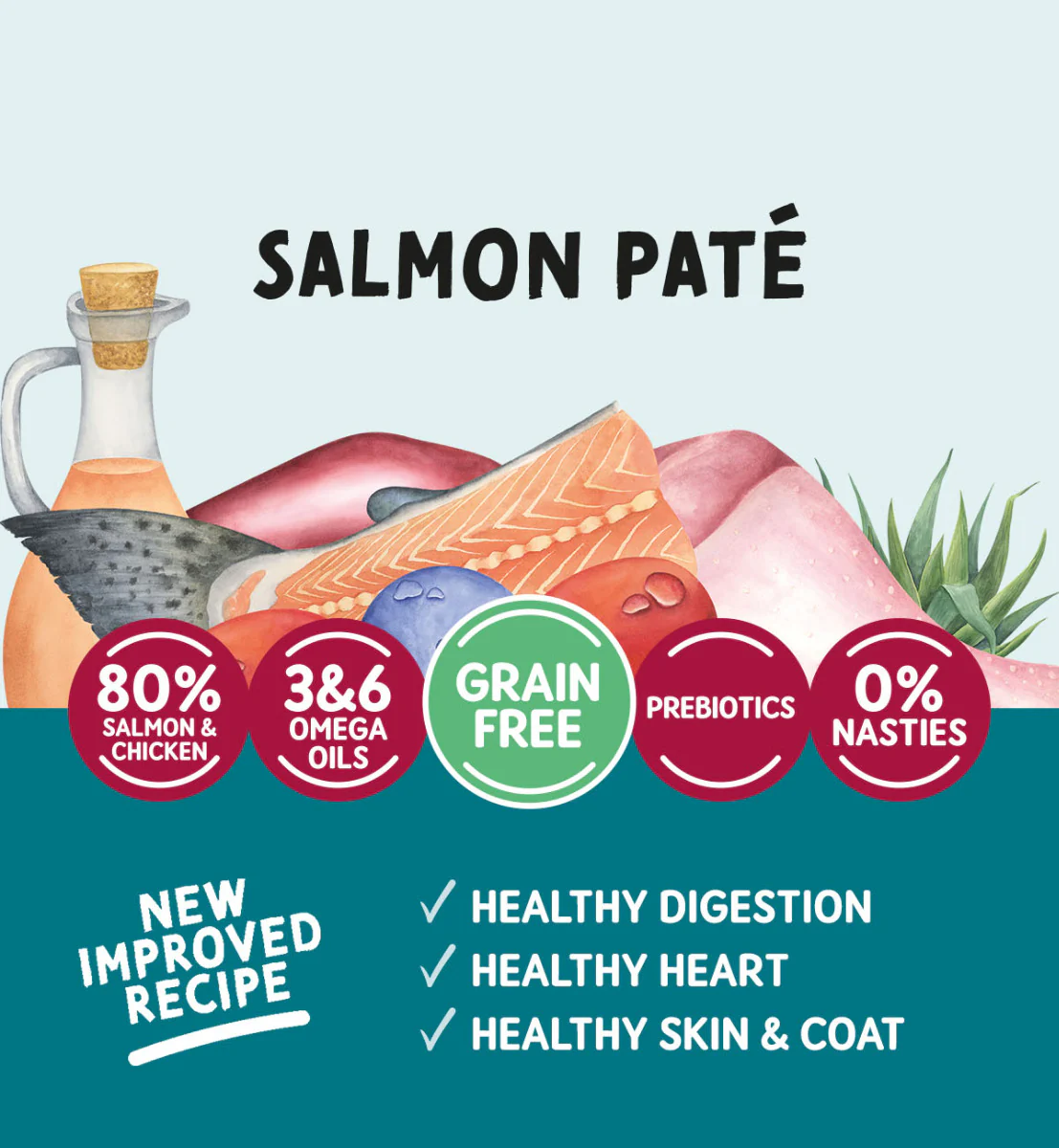 Adult Cat Salmon Pate - Grain Free Cat Food | 85g Pouches x 12 - Image 3
